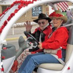 Poppy Maker Appreciation: Clarence Himes, a 97 year old veteran at NMSVH, has made more than 1,500 Poppies for us recently so on April 8th Linda Nenno and Joyce Hudgens presented him with a Certificate of Appreciation. Mr. Himes has agreed to ride in the Fiesta parade with us in a Golf Cart decorated with Poppies! 